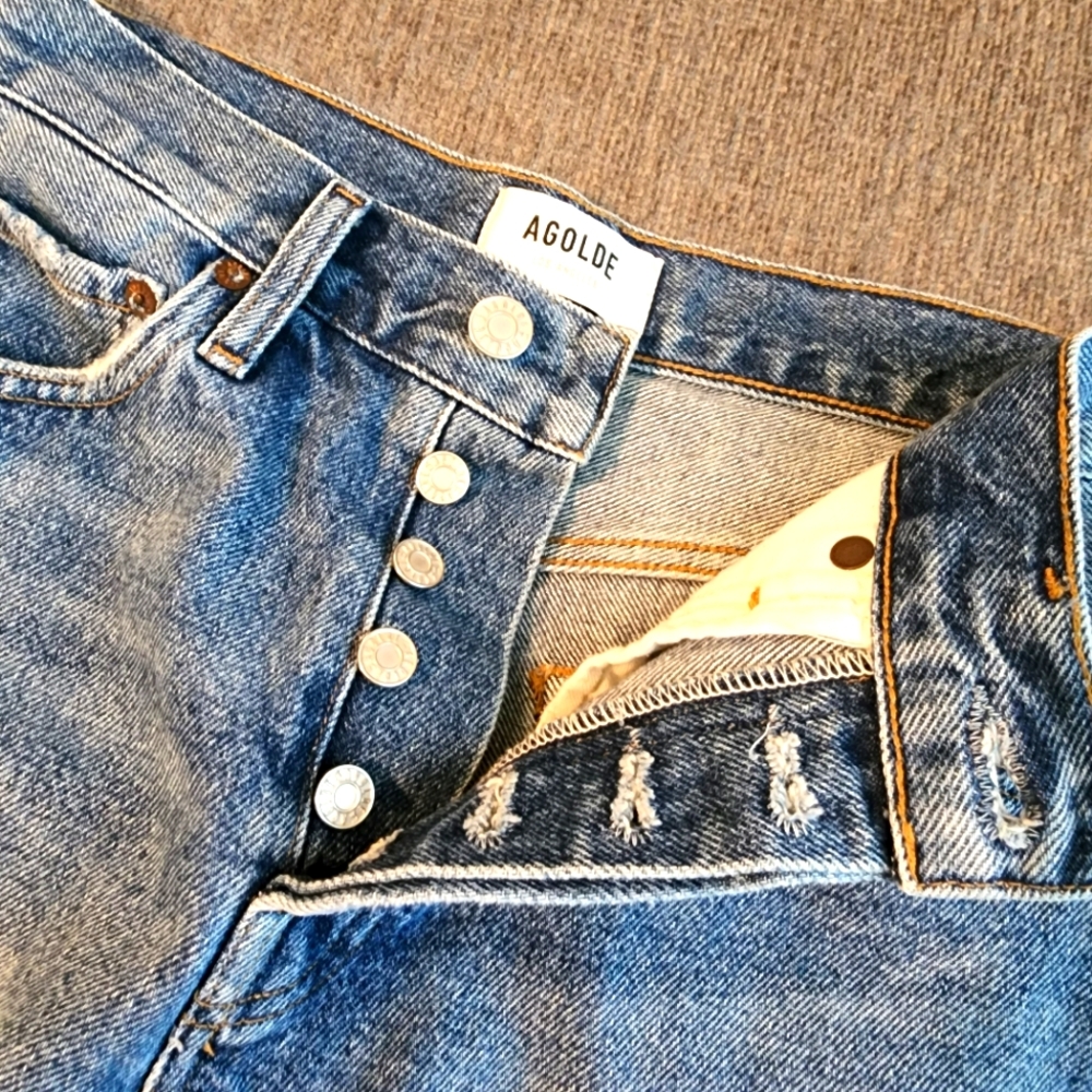 Agolde Parker Vintage Cut Off Short In Lowkey - Picture 5 of 6